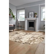 Evdeya Düz Renk Sade Desen Dijital Kaymaz Taban Yıkanabilir Oval Yolluk Salon Halısı, O-Sade-25-Kahve,