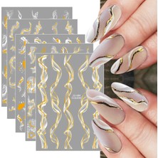 TJB Levha Fransız Dantel Mermer Nail Art Etiketler Çıkartmaları Kendinden Yapışkanlı Platin Tasarım Nail Art Ipuçları Kadın Kızlar Tırnak Dekorasyon (Yurt Dışından)