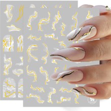 TJB Levha Fransız Dantel Mermer Nail Art Etiketler Çıkartmaları Kendinden Yapışkanlı Platin Tasarım Nail Art Ipuçları Kadın Kızlar Tırnak Dekorasyon (Yurt Dışından)