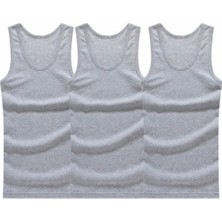 Amor Man Özel Tasarım Düz Renk Slim Fit Ultra Rahat Kolsuz Gym 3 Lü Erkek Atlet T-Shırt