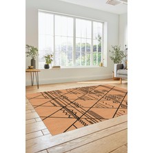 Evdeya Iskandinav Desen Dijital Kaymaz Yıkanabilir Yolluk Koridor Salon Halısı, Iskandinav-20-Kahve,