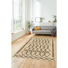 Evdeya Iskandinav Modern Dijital Kaymaz Yıkanabilir Yolluk Mutfak Salon Halısı, Iskandinav-17-Bej,