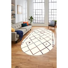 Evdeya Iskandinav Kaymaz Yıkanabilir Oval Yolluk Salon Halısı Koridor Halısı, O-Iskandinav-18-Renkli,