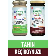 Ekoloji Market Organik Çiğ Tahin 230 gr + Organik Keçiboynuzu Özü 290 gr