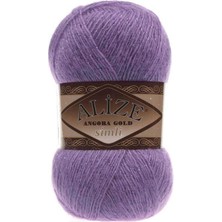 Alize ( 5 Adet ) Angora Gold Simli Ametis 206 El Örgü Iplikleri Yelek Hırka Ipi Atkı Kazak Ipliği