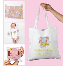 Ejoya Bebeklere Özel Çantasında Kişiye Özel Battaniye Yastık ve Zıbın Bebek Hediye Seti 109870