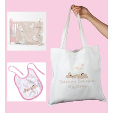 Ejoya Bebeklere Özel Çantasında Kişiye Özel Battaniye ve Önlük Bebek Hediye Seti 110079