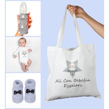 Ejoya Bebeklere Özel Çantasında Kişiye Özel Zıbın Biberon ve Patik Bebek Hediye Seti 109792