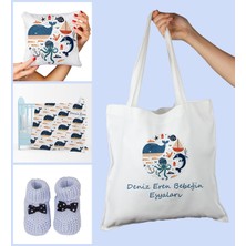 Ejoya Bebeklere Özel Çantasında Kişiye Özel Battaniye Yastık ve Patik Bebek Hediye Seti 109848