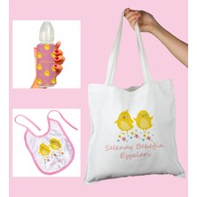 Ejoya Bebeklere Özel Çantasında Kişiye Özel Biberon ve Önlük Bebek Hediye Seti 110029