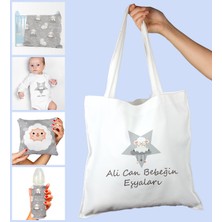 Ejoya Bebeklere Özel Çantasında Kişiye Özel Battaniye Zıbın Biberon ve Yastık Bebek Hediye Seti 109936