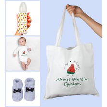 Ejoya Bebeklere Özel Çantasında Kişiye Özel Zıbın Biberon ve Patik Bebek Hediye Seti 109786