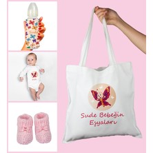 Ejoya Bebeklere Özel Çantasında Kişiye Özel Zıbın Biberon ve Patik Bebek Hediye Seti 109799