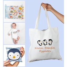 Ejoya Bebeklere Özel Çantasında Kişiye Özel Battaniye Yastık ve Zıbın Bebek Hediye Seti 109865