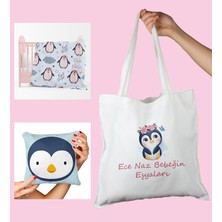 Ejoya Bebeklere Özel Çantasında Kişiye Özel Battaniye ve Yastık Bebek Hediye Seti 110058