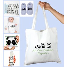 Ejoya Bebeklere Özel Çantasında Kişiye Özel Battaniye Zıbın Biberon Yastık ve Patik Bebek Hediye Seti 109956