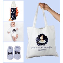 Ejoya Bebeklere Özel Çantasında Kişiye Özel Zıbın Biberon ve Patik Bebek Hediye Seti 109795