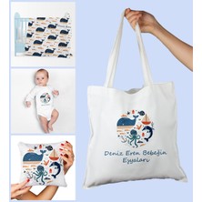 Ejoya Bebeklere Özel Çantasında Kişiye Özel Battaniye Yastık ve Zıbın Bebek Hediye Seti 109872