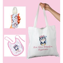 Ejoya Bebeklere Özel Çantasında Kişiye Özel Biberon ve Önlük Bebek Hediye Seti 110034