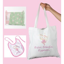 Ejoya Bebeklere Özel Çantasında Kişiye Özel Battaniye ve Önlük Bebek Hediye Seti 110084