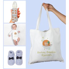 Ejoya Bebeklere Özel Çantasında Kişiye Özel Zıbın Biberon ve Patik Bebek Hediye Seti 109803