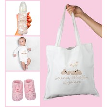 Ejoya Bebeklere Özel Çantasında Kişiye Özel Zıbın Biberon ve Patik Bebek Hediye Seti 109791