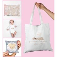 Ejoya Bebeklere Özel Çantasında Kişiye Özel Battaniye Yastık ve Zıbın Bebek Hediye Seti 109863