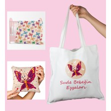 Ejoya Bebeklere Özel Çantasında Kişiye Özel Battaniye ve Yastık Bebek Hediye Seti 110063