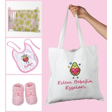 Ejoya Bebeklere Özel Çantasında Kişiye Özel Battaniye Önlük ve Patik Bebek Hediye Seti 109877