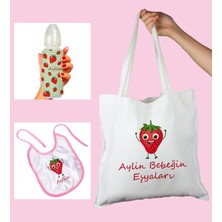 Ejoya Bebeklere Özel Çantasında Kişiye Özel Biberon ve Önlük Bebek Hediye Seti 110041