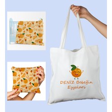 Ejoya Bebeklere Özel Çantasında Kişiye Özel Battaniye ve Yastık Bebek Hediye Seti 110066