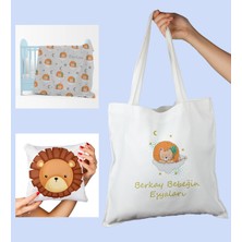 Ejoya Bebeklere Özel Çantasında Kişiye Özel Battaniye ve Yastık Bebek Hediye Seti 110067