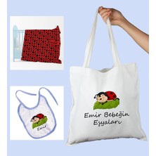 Ejoya Bebeklere Özel Çantasında Kişiye Özel Battaniye ve Önlük Bebek Hediye Seti 110071