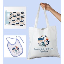 Ejoya Bebeklere Özel Çantasında Kişiye Özel Battaniye ve Önlük Bebek Hediye Seti 110088