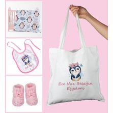 Ejoya Bebeklere Özel Çantasında Kişiye Özel Battaniye Önlük ve Patik Bebek Hediye Seti 109890