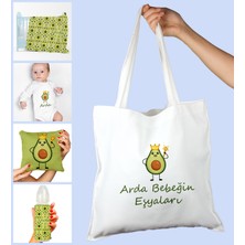 Ejoya Bebeklere Özel Çantasında Kişiye Özel Battaniye Zıbın Biberon ve Yastık Bebek Hediye Seti 109926