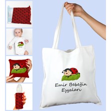 Ejoya Bebeklere Özel Çantasında Kişiye Özel Battaniye Zıbın Biberon ve Yastık Bebek Hediye Seti 109927