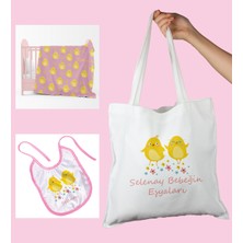 Ejoya Bebeklere Özel Çantasında Kişiye Özel Battaniye ve Önlük Bebek Hediye Seti 110077