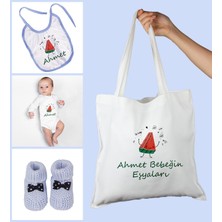 Ejoya Bebeklere Özel Çantasında Kişiye Özel Zıbın Önük ve Patik Bebek Hediye Seti 109762