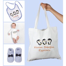 Ejoya Bebeklere Özel Çantasında Kişiye Özel Zıbın Önük ve Patik Bebek Hediye Seti 109769