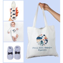 Ejoya Bebeklere Özel Çantasında Kişiye Özel Zıbın Biberon ve Patik Bebek Hediye Seti 109800