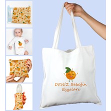 Ejoya Bebeklere Özel Çantasında Kişiye Özel Battaniye Zıbın Biberon ve Yastık Bebek Hediye Seti 109946