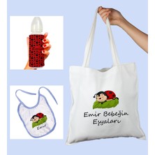 Ejoya Bebeklere Özel Çantasında Kişiye Özel Biberon ve Önlük Bebek Hediye Seti 110023