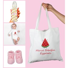 Ejoya Bebeklere Özel Çantasında Kişiye Özel Zıbın Biberon ve Patik Bebek Hediye Seti 109785