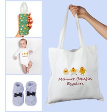 Ejoya Bebeklere Özel Çantasında Kişiye Özel Zıbın Biberon ve Patik Bebek Hediye Seti 109790
