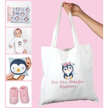 Ejoya Bebeklere Özel Çantasında Kişiye Özel Battaniye Zıbın Yastık ve Patik Bebek Hediye Seti 109914