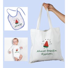 Ejoya Bebeklere Özel Çantasında Kişiye Özel Zıbın ve Önlük Bebek Hediye Seti 109978