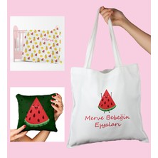 Ejoya Bebeklere Özel Çantasında Kişiye Özel Battaniye ve Yastık Bebek Hediye Seti 110049