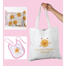 Ejoya Bebeklere Özel Çantasında Kişiye Özel Battaniye ve Önlük Bebek Hediye Seti 110092