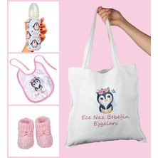 Ejoya Bebeklere Özel Çantasında Kişiye Özel Biberon Önlük ve Patik Bebek Hediye Seti 109818
